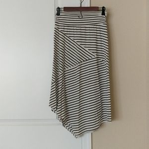 Striped midi skirt